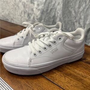 Vans Women’s White Low-Top Leather Sneakers